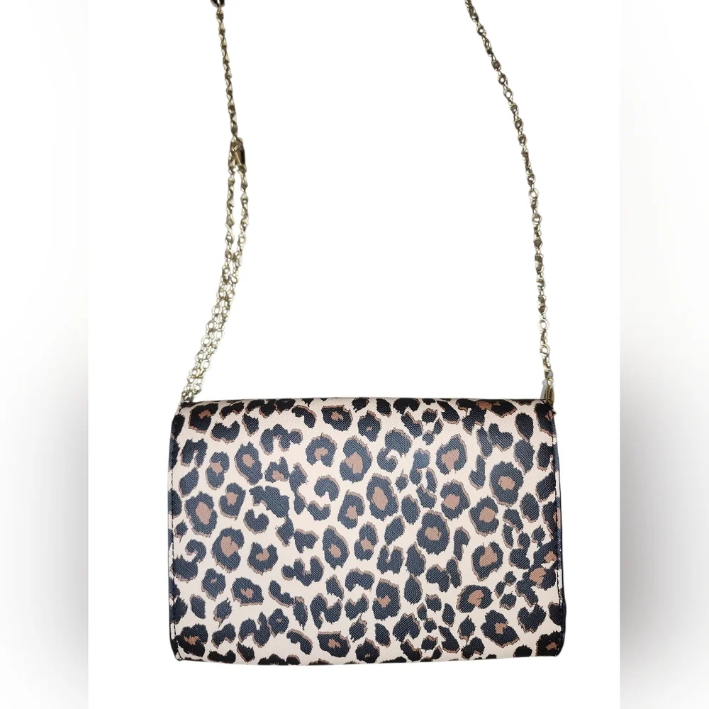Betsey Johnson Leopard Print Wallet on a Chain / Crossbody Clutch, NWT